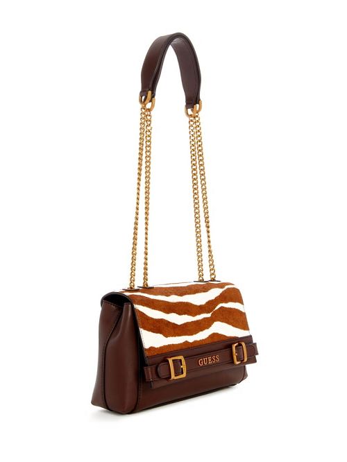 Guess Sestri Zebra Convertible Crossbody Bruin | GUESS-SN29038