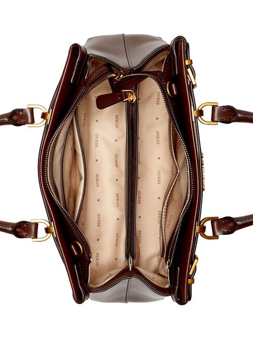 Guess Sestri Zebra Luxury Satchel Bruin | GUESS-SN29325