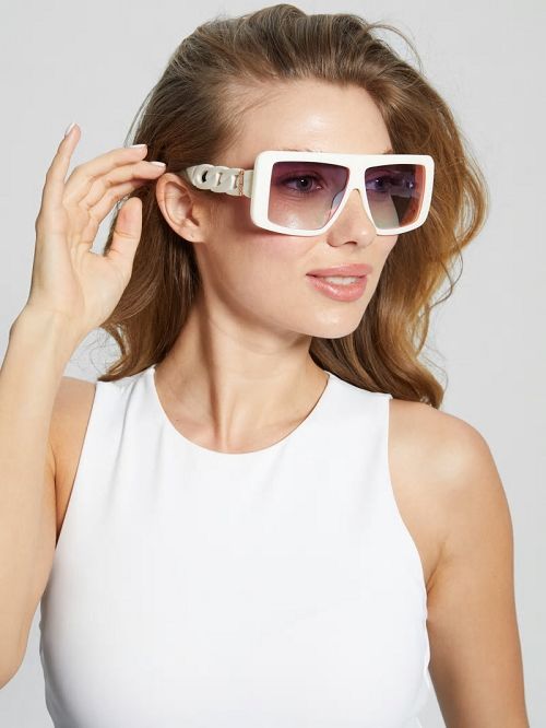 Guess Shield Chain-Link Sunglasses Roze | GUESS-SN30065
