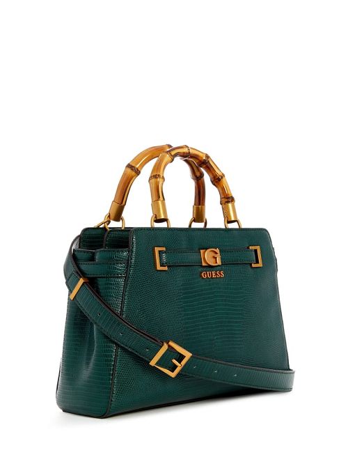 Guess Sibel Bamboo Handle Satchel Groen | GUESS-SN29321