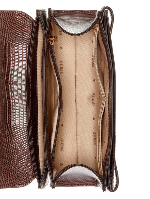 Guess Sibel Top-Handle Flap Bag Bruin | GUESS-SN28687