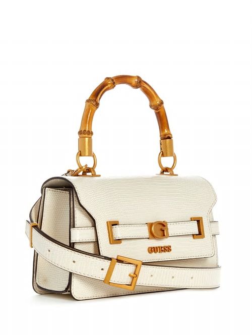 Guess Sibel Top-Handle Flap Bag Wit | GUESS-SN29031