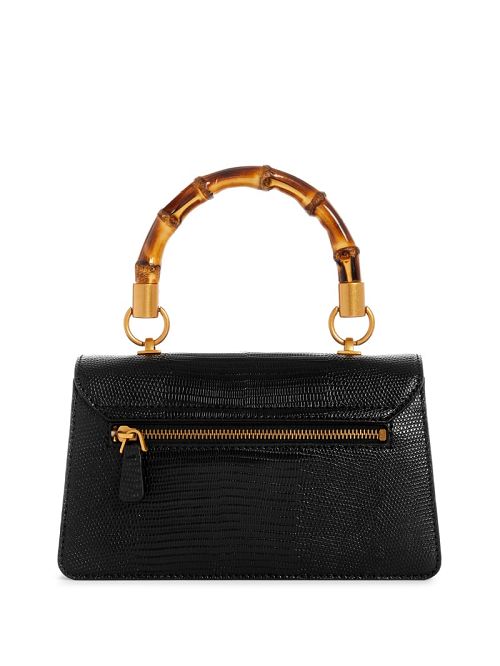 Guess Sibel Top-Handle Flap Bag Zwart | GUESS-SN28679