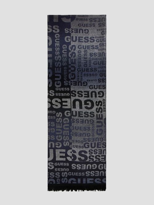 Guess Signature Script Scarf Blauw | GUESS-SN31856