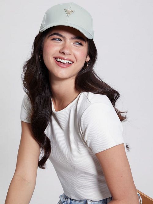 Guess Signature Triangle Baseball Hat Groen | GUESS-SN30177