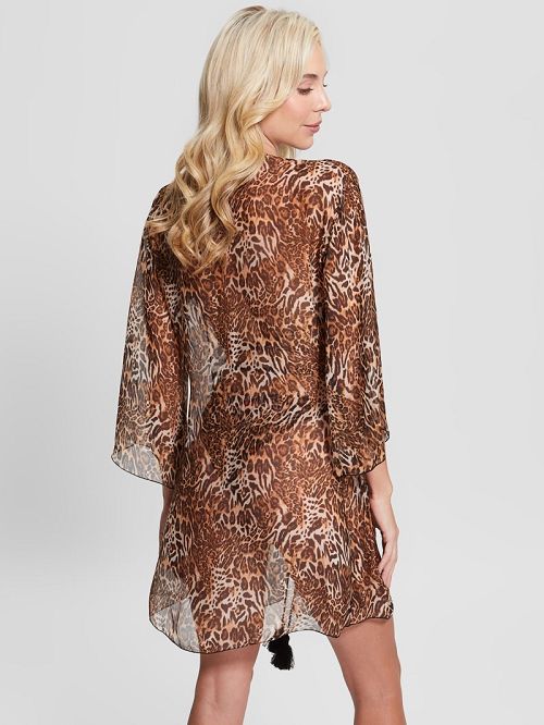 Guess Silk-Blend Kimono Bruin | GUESS-SN28554