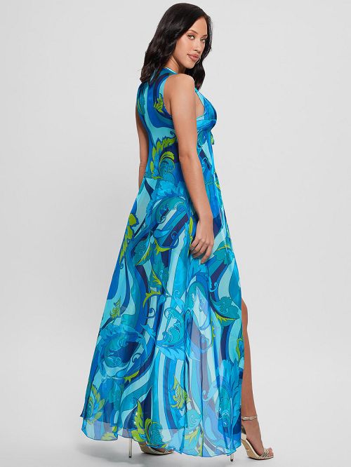 Guess Silk-Blend Swim Cover-Up Blauw | GUESS-SN28551