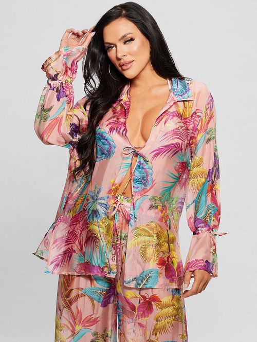 Guess Silk-Blend Swim Cover-Up Multi | GUESS-SN28552