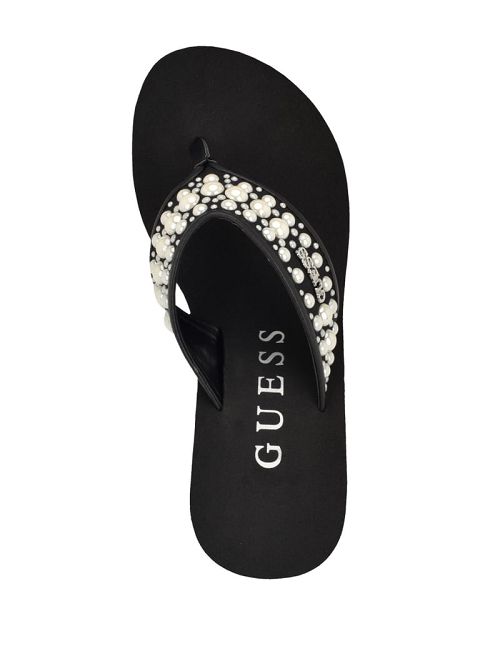 Guess Silus Pearl Wedge Sandals Zwart | GUESS-SN29710