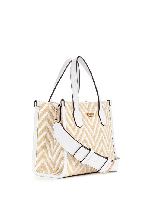 Guess Silvana Chevron Mini Tote Wit | GUESS-SN28926