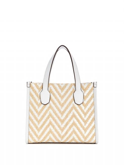 Guess Silvana Chevron Mini Tote Wit | GUESS-SN28926