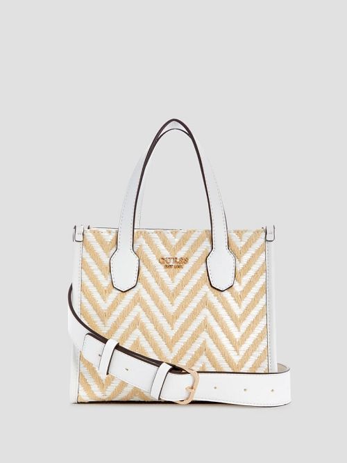 Guess Silvana Chevron Mini Tote Wit | GUESS-SN28926