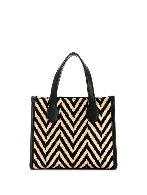 Guess Silvana Chevron Mini Tote Zwart | GUESS-SN28870