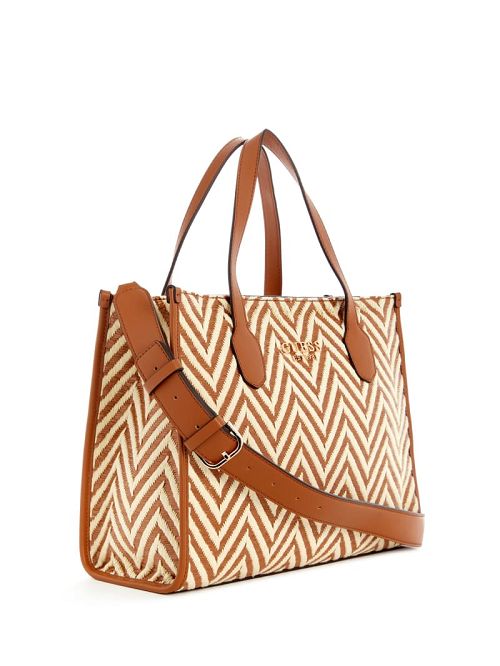 Guess Silvana Chevron Tote Bruin | GUESS-SN28864