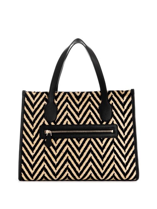 Guess Silvana Chevron Tote Zwart | GUESS-SN29420