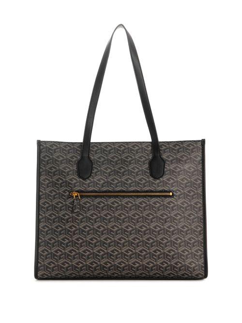 Guess Silvana Cube Logo Girlfriend Tote Zwart | GUESS-SN29468