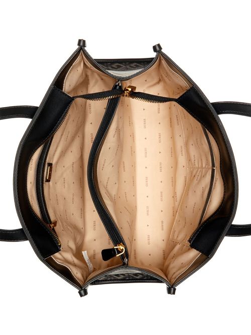 Guess Silvana Cube Logo Girlfriend Tote Zwart | GUESS-SN29468