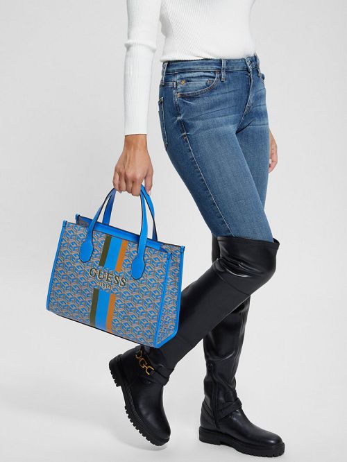 Guess Silvana G Cube Tote Turquoise | GUESS-SN28768
