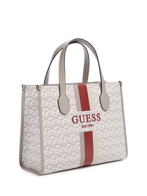 Guess Silvana G Cube Tote Wit | GUESS-SN28736