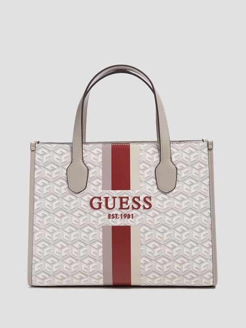 Guess Silvana G Cube Tote Wit | GUESS-SN28736