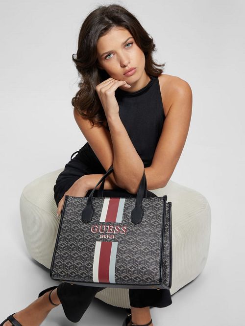 Guess Silvana G Cube Tote Zwart | GUESS-SN28723