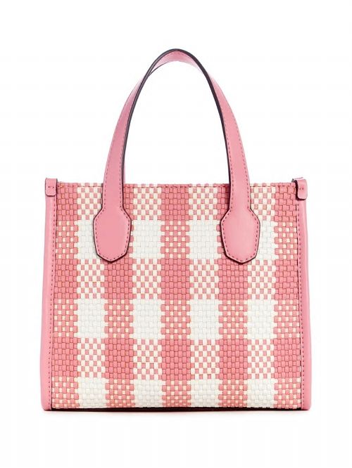 Guess Silvana Gingham Mini Tote Roze | GUESS-SN29411