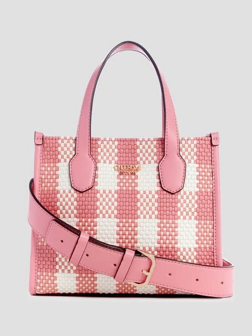 Guess Silvana Gingham Mini Tote Roze | GUESS-SN29411