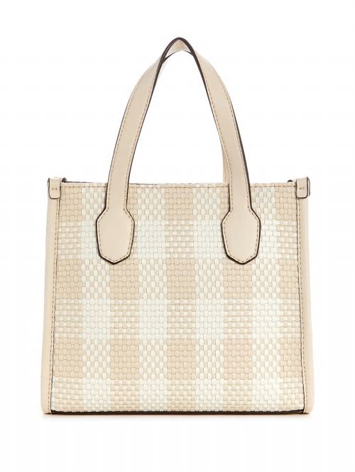 Guess Silvana Gingham Mini Tote Wit | GUESS-SN29410