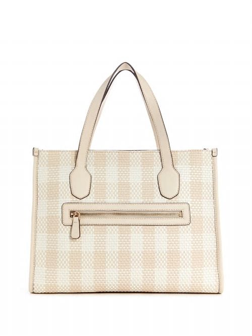 Guess Silvana Gingham Tote Wit | GUESS-SN29413