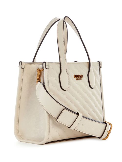 Guess Silvana Mini Woven Tote Wit | GUESS-SN29028