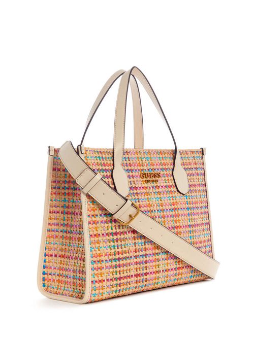 Guess Silvana Multicolor Straw Tote Wit | GUESS-SN29393