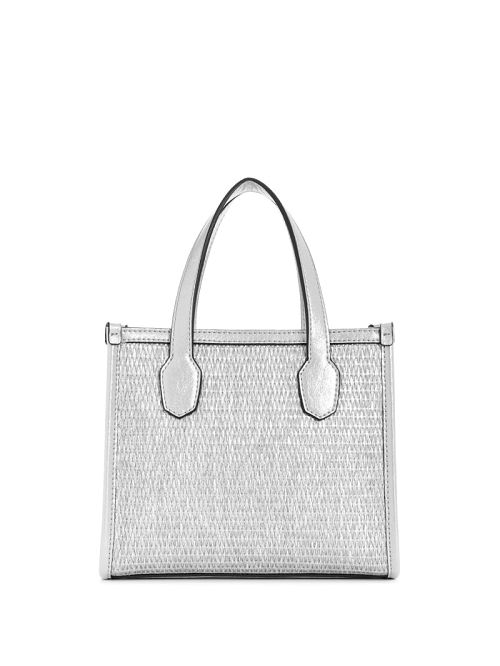 Guess Silvana Raffia Mini Tote Zilver | GUESS-SN29384