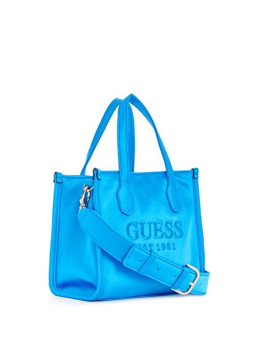 Guess Silvana Satin Mini Tote Blauw | GUESS-SN28795