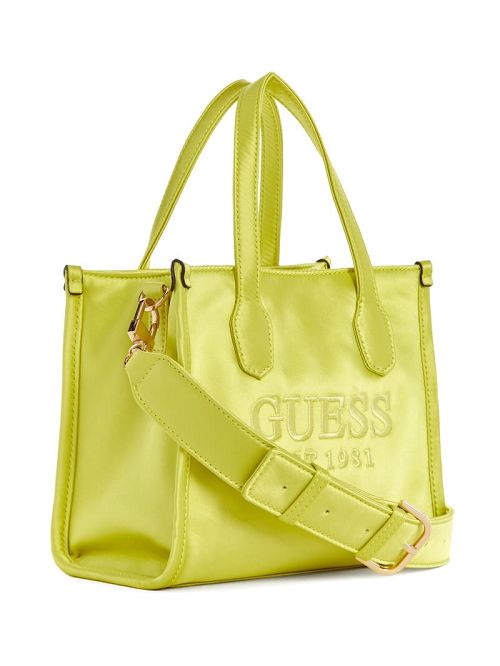 Guess Silvana Satin Mini Tote Geel | GUESS-SN28932