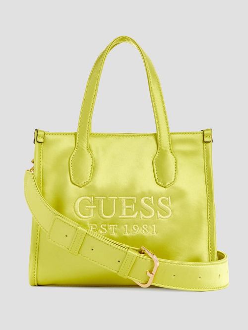 Guess Silvana Satin Mini Tote Geel | GUESS-SN28932