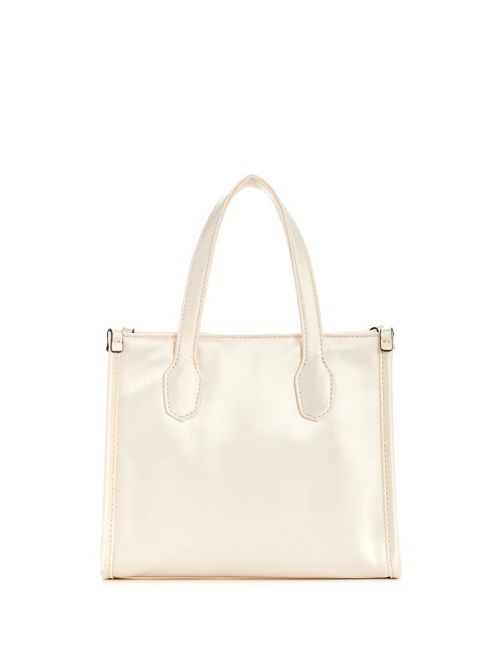 Guess Silvana Satin Mini Tote Wit | GUESS-SN29376