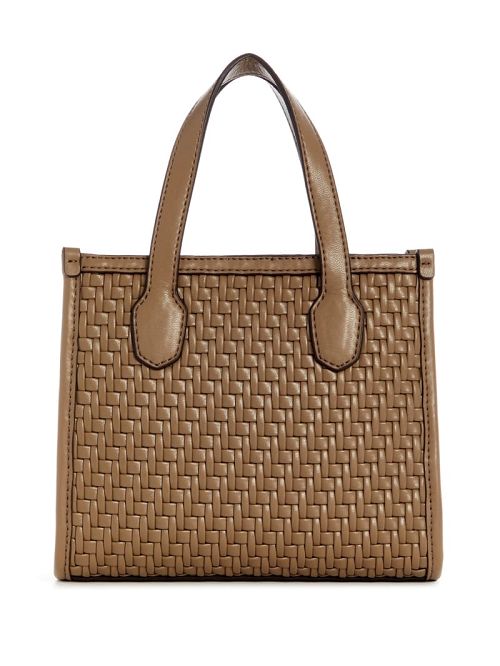Guess Silvana Woven Mini Tote Bruin | GUESS-SN29021