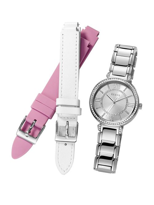 Guess Silver-Tone Analog Watch Set Multi | GUESS-SN30013