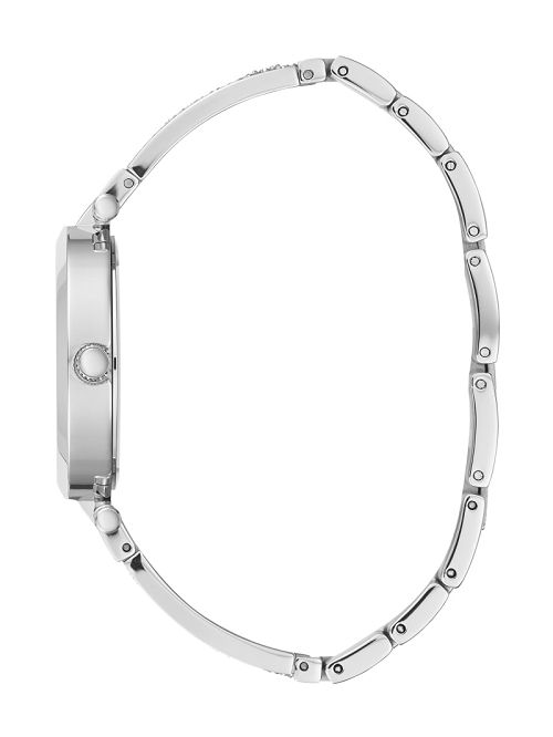 Guess Silver-Tone Crystal Bangle Analog Watch Zilver | GUESS-SN30015