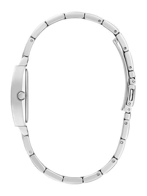 Guess Silver-Tone Crystal Barrel Analog Watch Zilver | GUESS-SN30031
