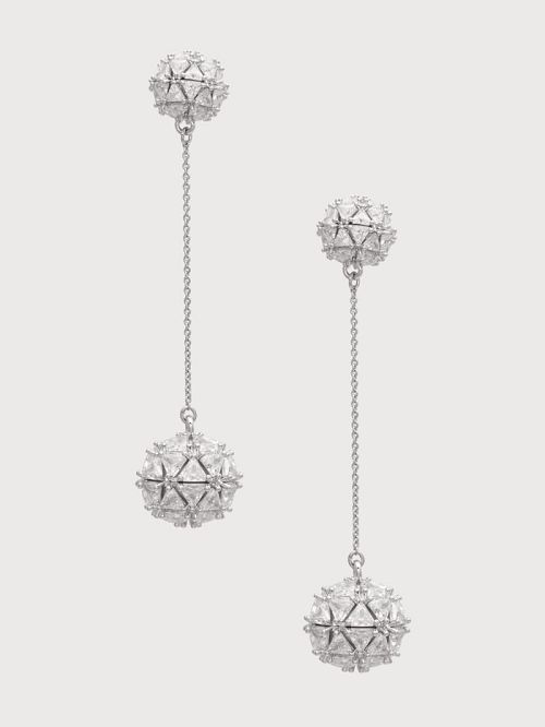 Guess Silver-Tone Cubic Zirconia Ball Drop Earring Zilver | GUESS-SN30283