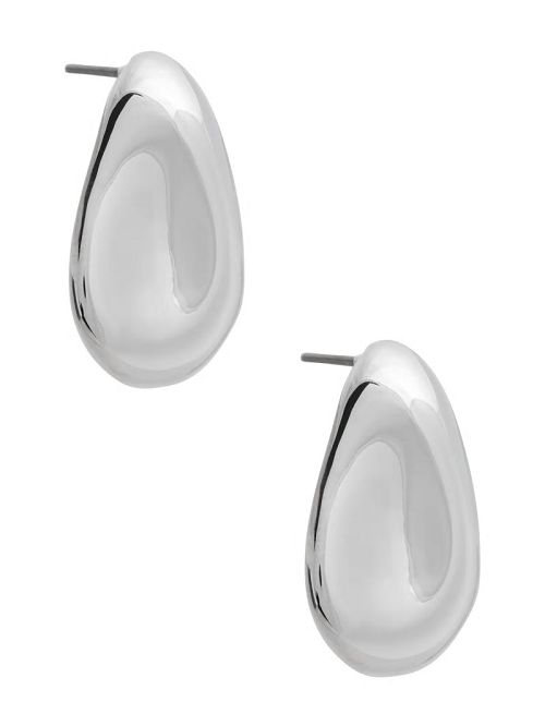 Guess Silver-Tone Dented Stud Earrings Zilver | GUESS-SN30278