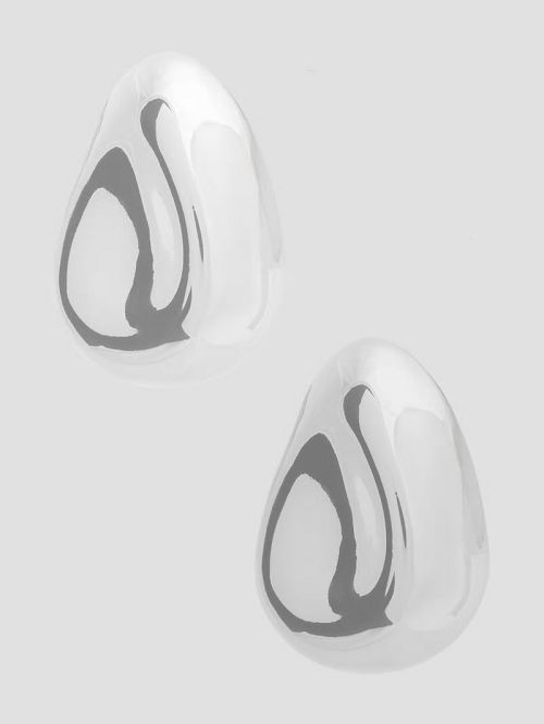Guess Silver-Tone Dented Stud Earrings Zilver | GUESS-SN30278