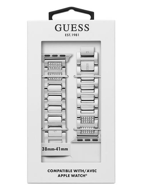Guess Silver-Tone Rhinestone 38-40 mm Band for Apple Watch® Zilver | GUESS-SN29998
