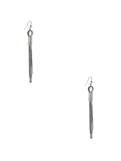 Guess Silver-Tone Snake Chain Linear Earrings Zilver | GUESS-SN30303