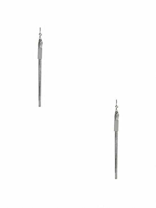 Guess Silver-Tone Snake Chain Linear Earrings Zilver | GUESS-SN30303