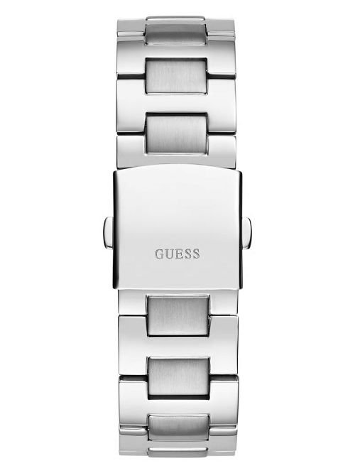 Guess Silver-Tone and Black Multifunction Watch Zilver | GUESS-SN31674