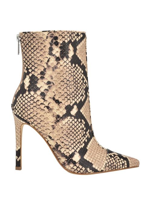 Guess Simone Zip-Up Heel Booties Beige | GUESS-SN29917
