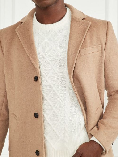 Guess Single Breasted Wool-Blend Coat Beige | GUESS-SN30743