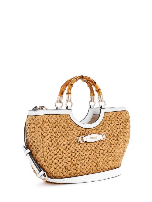 Guess Siria Straw Girlfriend Satchel Wit | GUESS-SN28938